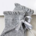 thumbnail image 5 of Girls Knee High Socks Lightweight Knitting Stocking Ruffle Crew Solid Color Long Socks Cut Bow Kids Toddler Dress Sock, 5 of 6