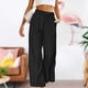 thumbnail image 5 of Pantalones De Pierna Ancha Pantalones de pierna ancha para mujer Moda Sólido Elegante Casual Lady Trajes Pantalones (Negro M) Kuymtek para Mujer Negro T 3EG, 5 of 6