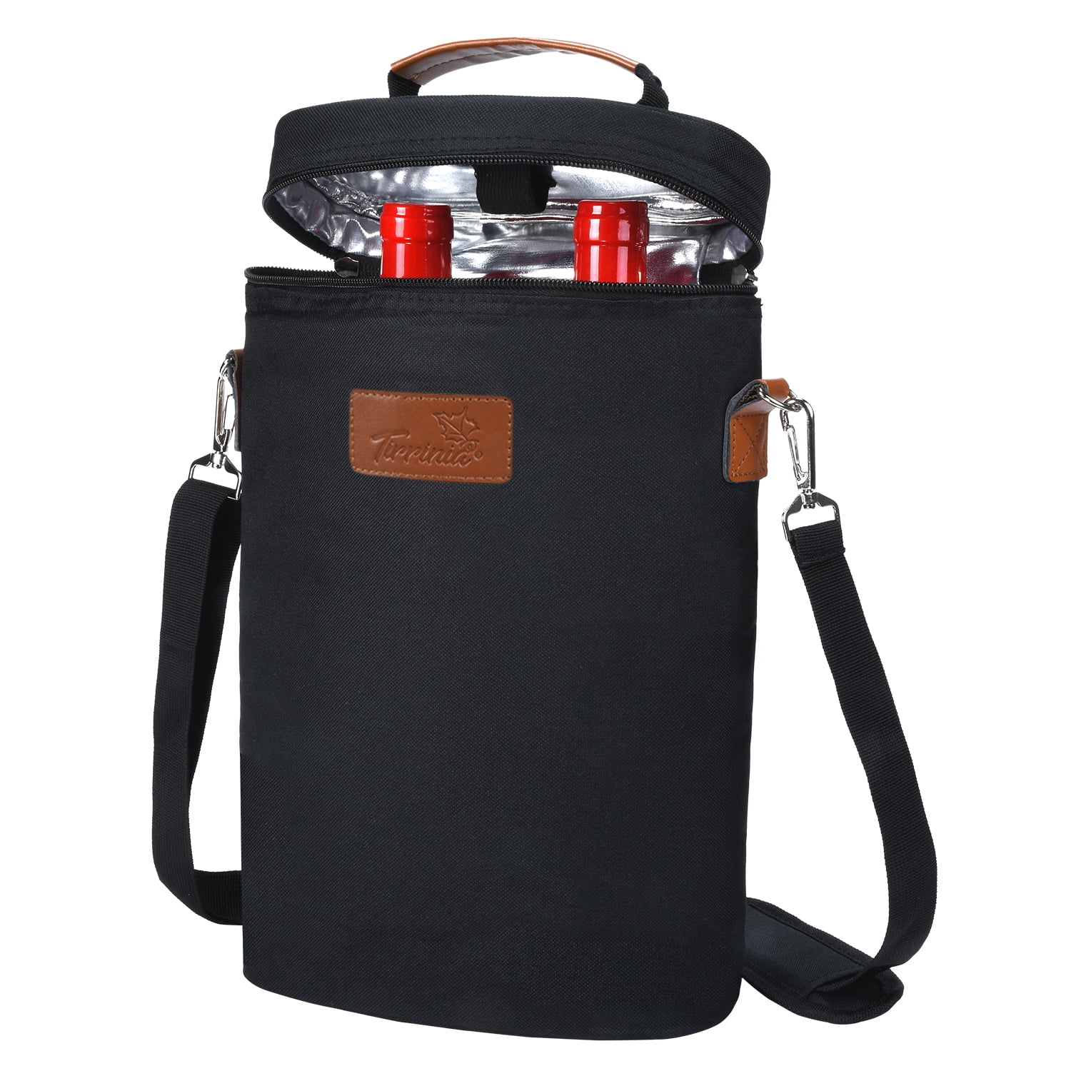 Igloo Luxe 2 Bottle Insulated Wine Tote Cooler Bag Black Faux Leather NWT Igloo Luxe® Lunch Tote Cooler Bag main image 2