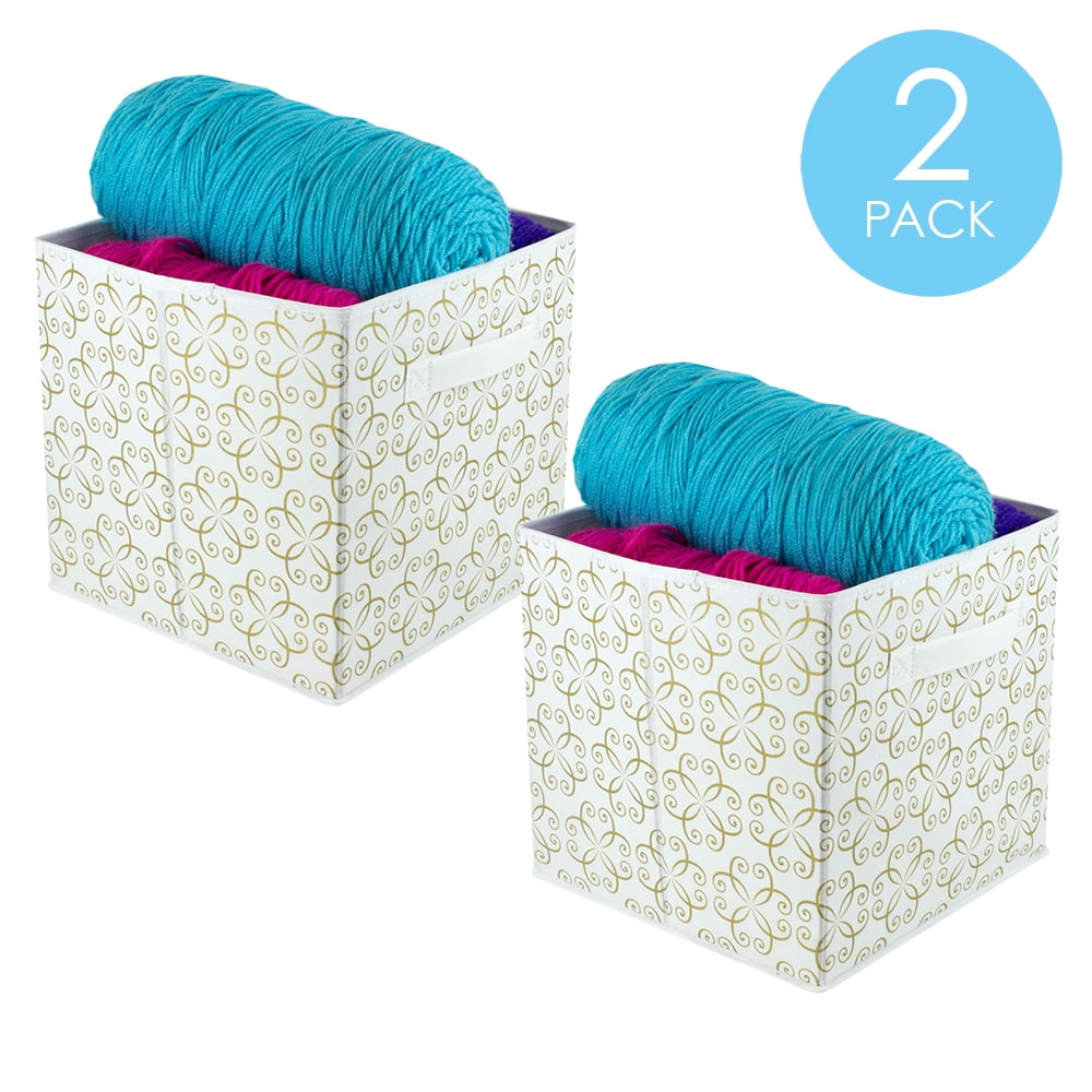 Metallic Curlz Collapsible NonWoven Storage Cube, Gold