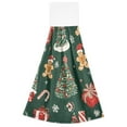 thumbnail image 7 of Yayeee Kitchen Hanging Hand Towels Set of 2 with Loop Bathroom Absorbent Tie Towel, Yellow Christmas Gingerbread, 7 of 7