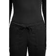 thumbnail image 3 of Cherokee Workwear Core Stretch Scrubs Pant for Women Mid Rise Drawstring Cargo 4044P, XXS Petite, Black, 3 of 9