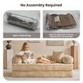 thumbnail image 4 of XIZZI 80.5" Convertible Sleeper Sofa Bed, Cloud Boneless Couch with Plush Corduroy, Sturdy Sprung Support, Oversize Comfy Loveseat for Living Room Bedroom, Beige, 4 of 7