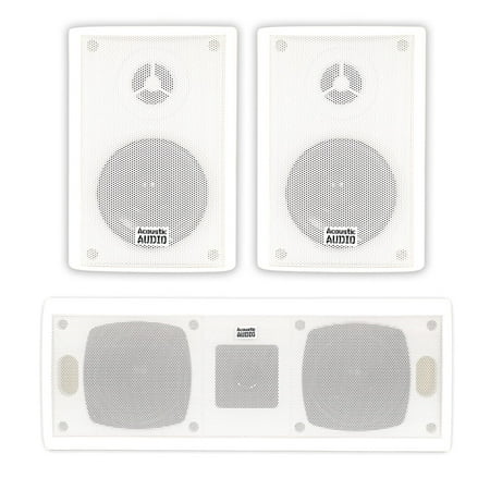 Acoustic Audio AA351W and AA40CW Indoor Speakers Home Theater 3 Speaker (Best 3 Speaker Home Theater System)