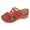 Red, variant on Orthopedic Sandals for Women Fashionable Cutout T-strap Wedge Slides Open Toe Summer Low Heel Slip on Beach Shoes Red Size 6.5