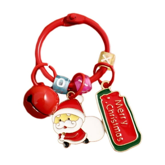 Cheapark Christmas Metal Santa Keychain - Small Tag Pendant Accessories, Festive Decor for Keys & Holiday Gifting