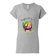 thumbnail image 2 of Wild Bobby, Colorful Softball Girl, Sports, Women Standard V-Neck Tee, Heather Grey, Small, 2 of 5
