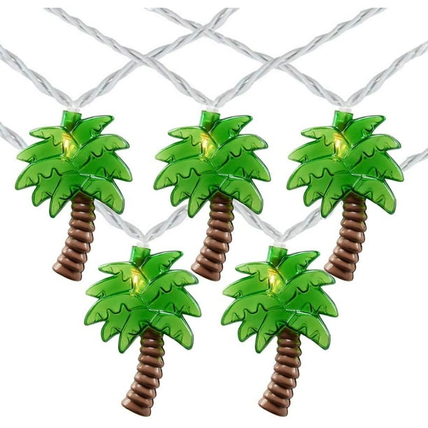 8 5ft Palm Tree Patio String Lights With 10 Miniincandescent Outdoor Summer Beach Themed Tropical Partydecor Ul Listed For Indoor Use White Wire Com 8 5ft Palm Tree Patio String Lights, Beach Themed Outdoor Lighting