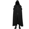 thumbnail image 3 of Adult Hooded Cloak Medieval Cape Ranger Elven Costume for Men Women Halloween Cosplay Gothic Wicca Robe Wizard Sorcerer Knight Larp Dress Up Full Length, 3 of 6