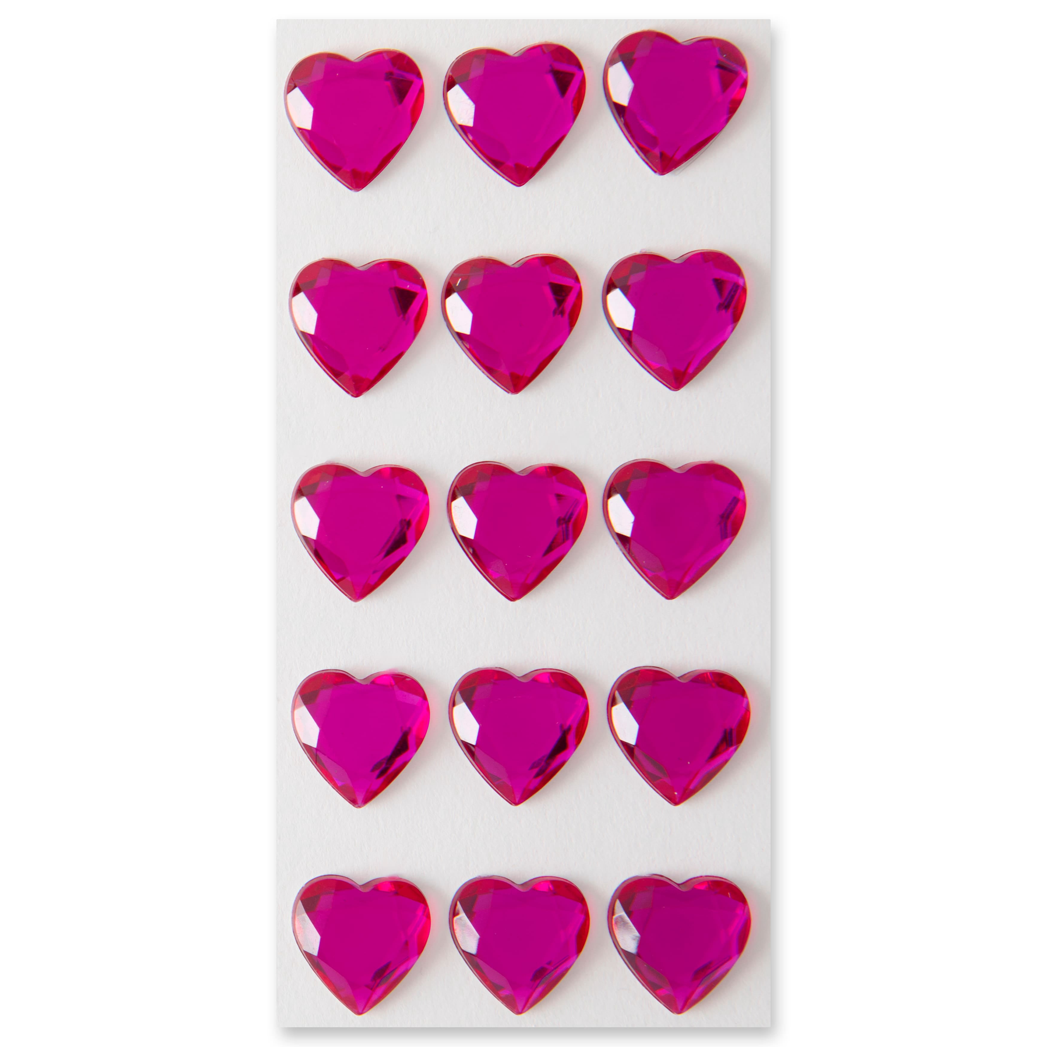 Recollections Pink Heart Rhinestone Stickers, 12 Packs: 15 ct. (180 total)