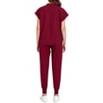 thumbnail image 4 of Trikvn Women's Jogger Scrub Sets Two-Piece Medical Uniform Short Sleeve Top and Drawstring Jogger Pants with Pockets Stretch Healthcare Workwear Active Suits, 4 of 6