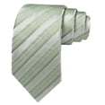thumbnail image 3 of Barry.Wang Sage Green Silk Ties for Men Sets Woven Pure Striped Formal Necktie Pocket Square Cufflinks Wedding Party 4PCS, 3 of 5