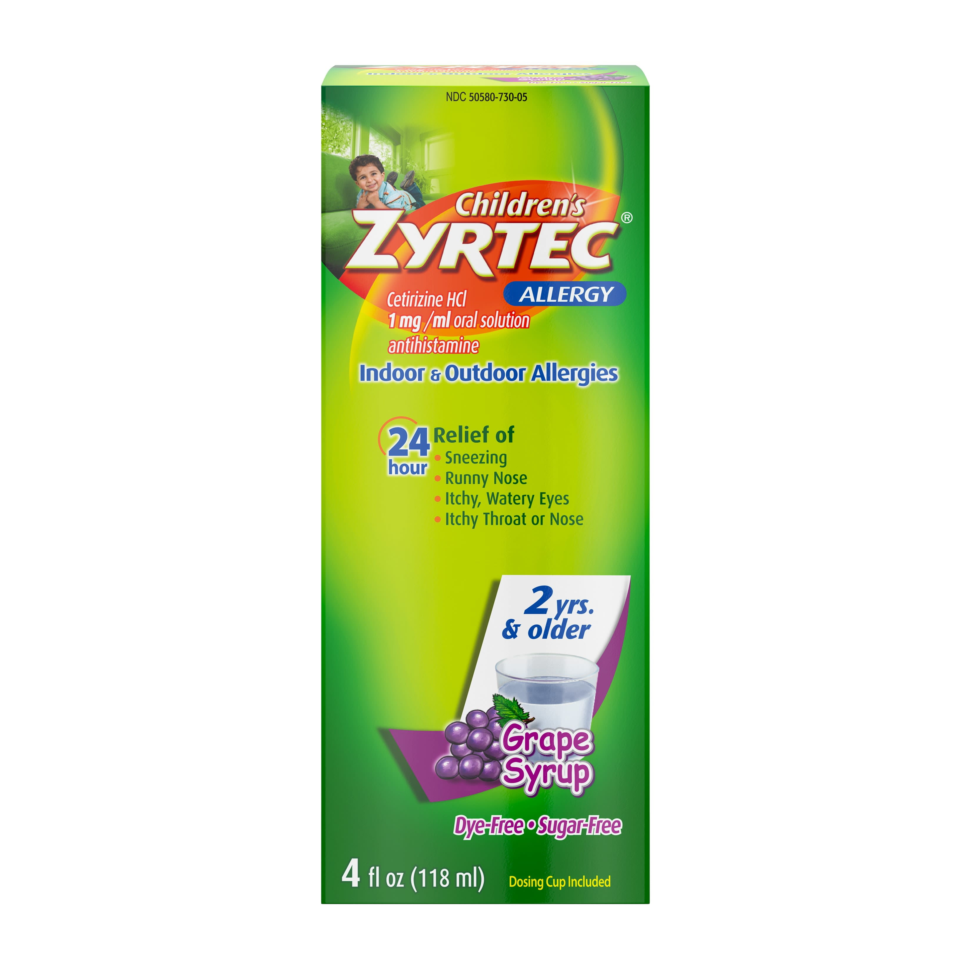 Zyrtec 24 Hr Children S Allergy Relief Syrup Bubble Gum 4 Fl Oz Walmart Com