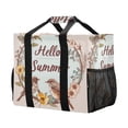 thumbnail image 2 of Hello Summer Flower Bird Butterfly Reusable Grocery Bags with Handle Side Pocket Waterproof Shopping Portable Tote, 2 of 8