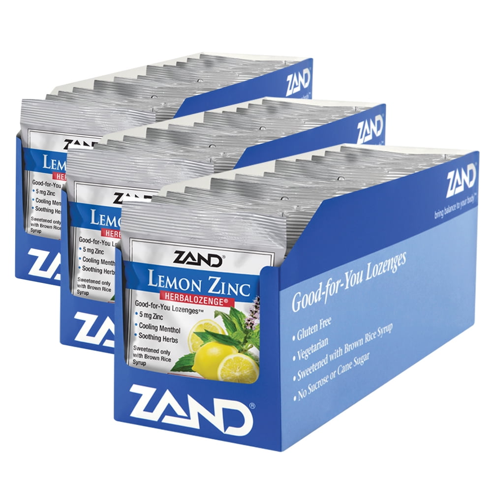 Zand HerbaLozenge Lemon Zinc Throat Lozenges No Corn Syrup, No Cane