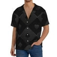 thumbnail image 3 of Wukai Black Poker Men's Casual Short-Sleeve Button Down Shirt - Lightweight Summer Dress Shirt for Daily Wear-Large, 3 of 7