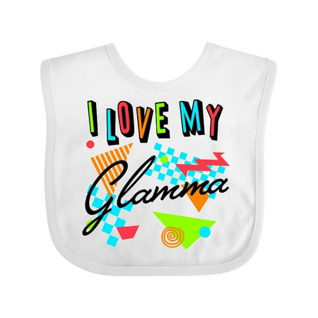 

Inktastic I Love my Glamma- 80s retro style Gift Baby Boy or Baby Girl Bib