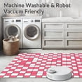 thumbnail image 5 of ODIKA 5'x7' Machine Washable Non-Slip Area Rug, Checkerboard Welcome Accent Festive Grid Motif High Traffic Rug, Pink, 508409, 5 of 5