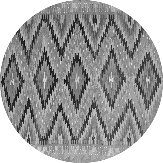 Ahgly Company Indoor Round Southwestern Gray Country Area Rugs, 3' Round
