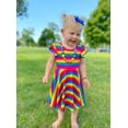 thumbnail image 3 of Flutter Sleeve Rainbow Twirly Dress, 3 of 11