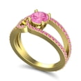 thumbnail image 2 of 2.50 Ct Round Shape Pink Sapphire Gemstone Sparkle Wedding Ring for Ladies Solid 14K Yellow Gold Size 3.5 by Diamond-Capitals, 2 of 8