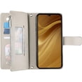 thumbnail image 2 of Funda cartera GANGXUN para Xiaomi Poco C71 4G , cuero PU con tarjetero, cremallera, correa de mano, soporte y protección 1141°, 2 of 6