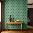 thumbnail image 5 of S4Sassy Paisley Block Print Wallpaper - Asian Style Wall Covering, 25" X 60" Self-Adhesive Textured Vinyl Wallpaper, Decorative Wallwrap, Easy Diy Wall Covering For Bedroom, Living Room - Green, 5 of 5