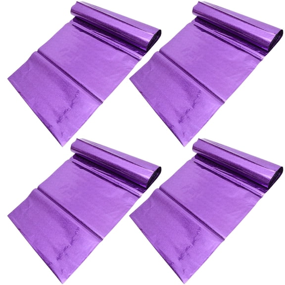 TABLZONE 4Pcs Purple Party Table Runner Glitter Decorative Tablecloth for Indoor Dinner
