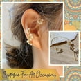 thumbnail image 2 of Xihbxyly Pendientes Sin Perforar, Elegantes Pendientes de Perla con Clip, Diseño Ajustable Estilo Vintage, Ligeros y Cómodos, para Uso Diario y Ocasiones Especiales, Accesorio de Moda para Mujer., 2 of 7