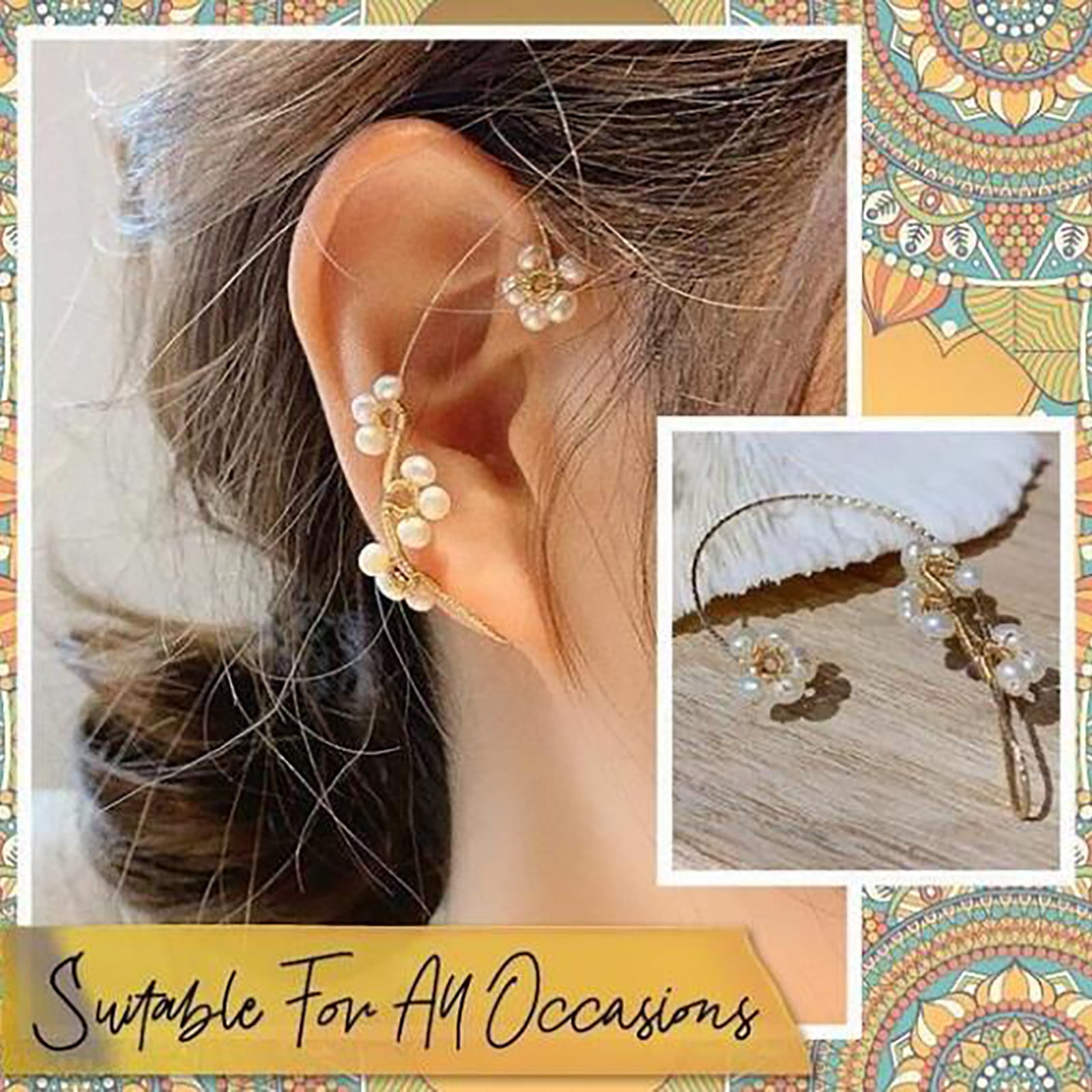 Qiopertar Big holiday Savings No Pierced Earrings Can Wear Pearl Adjustable Ear Clip Earrings Women Clearance under 5 Walmart