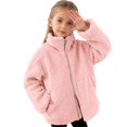 thumbnail image 4 of YunPes Cozy Fuzzy Jacket for Girls Lapel Zip Up Winter Warm Outerwear with Pockets Teen Outdoor Windproof Fleece Coat, 4 of 6