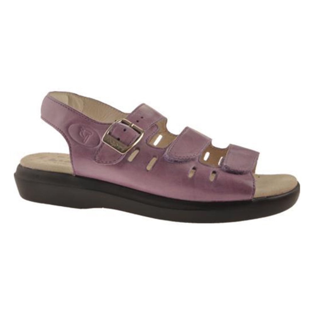 purple t strap sandals