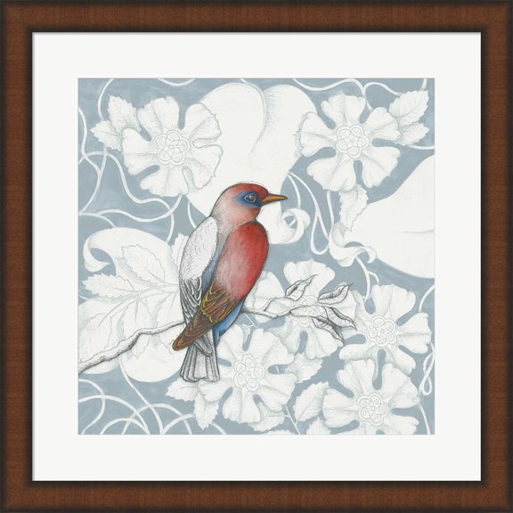 Arts and Crafts Birds I Tone on Tone by Elyse DeNeige, Framed Wall Art, 19.75W x 19.75H