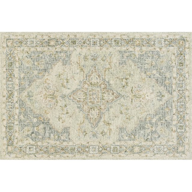 Loloi Julian 12' x 15' Hand Hooked Wool Rug in Seafoam Green and Spa