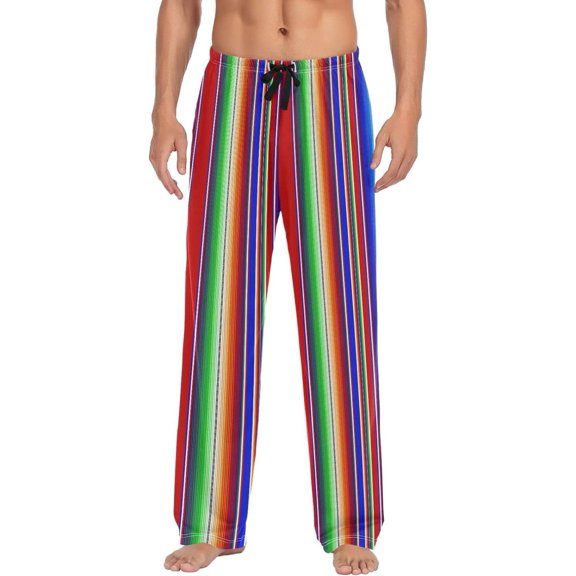GZHJMY Mexican Serape Pajama Pants for Men, Lounge Pants Lightweight Men Pajama Bottoms with Drawstring Pockets, Christmas New Year Birthday Gifts, Large