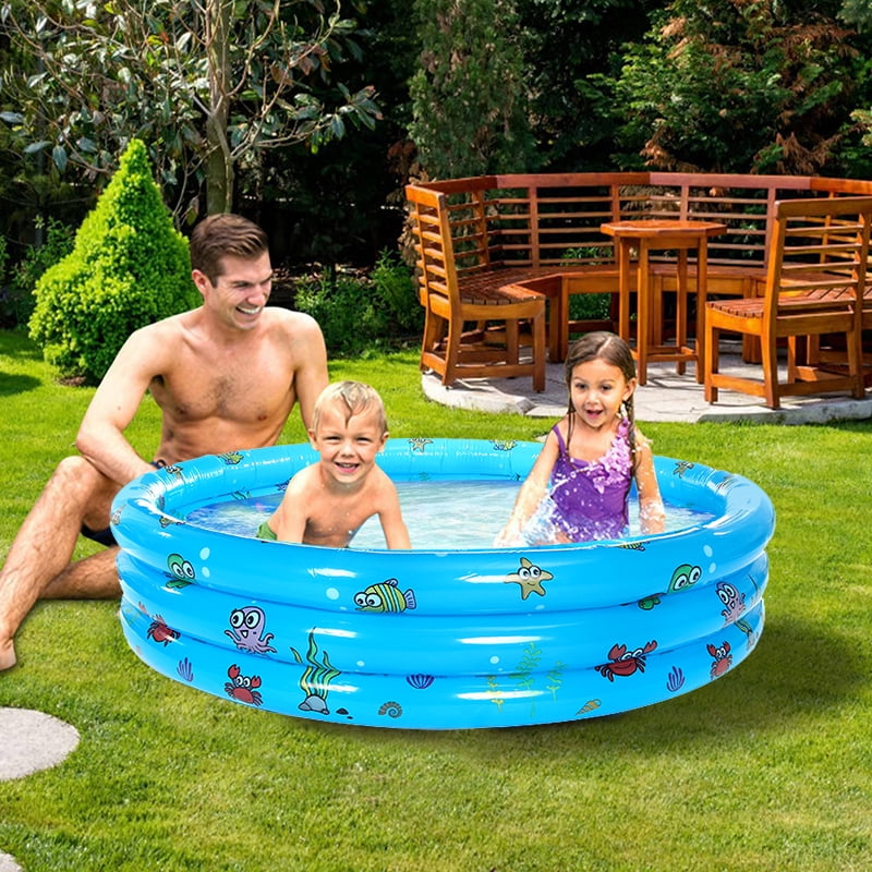8' Inflatable Family Swimming Pool Summer Lounge Kids Adults Water Play Backyard 