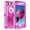 Hot Pink, variant on Apple IPhone 8 / IPhone 7 Tough Defender Sparkling Liquid Glitter Heart Case With Transparent Holster Clip Hot Pink