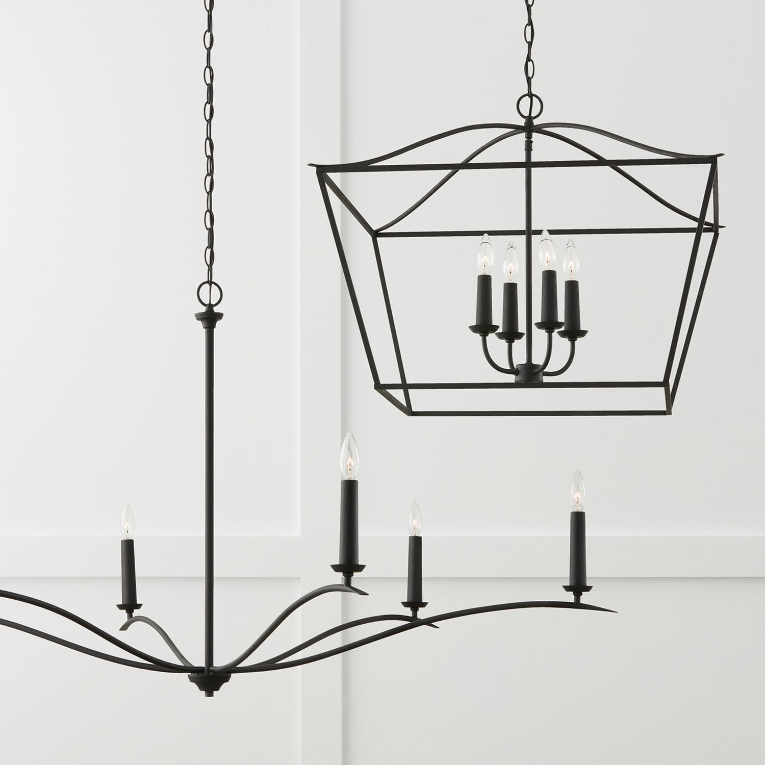 6 Light Chandelier-29.25 Inches Tall And 57 Inches Wide-Black Iron Finish Capital Lighting 450661Bi