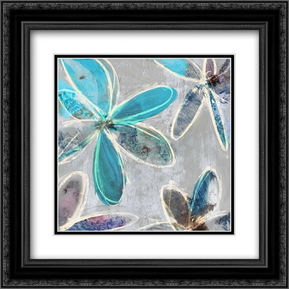 Allissa II 2x Matted 20x20 Black Ornate Framed Art Print by Selkirk, Edward