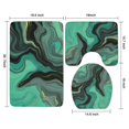 thumbnail image 3 of Green Gray Yellow Marble Pattern Bathroom Rugs Sets 3 Piece,Toilet Cover Set,Absorbent Non Slip Bathroom Mats Sets with U-Shaped Contour Rug Toilet Rug Set, 3 of 5