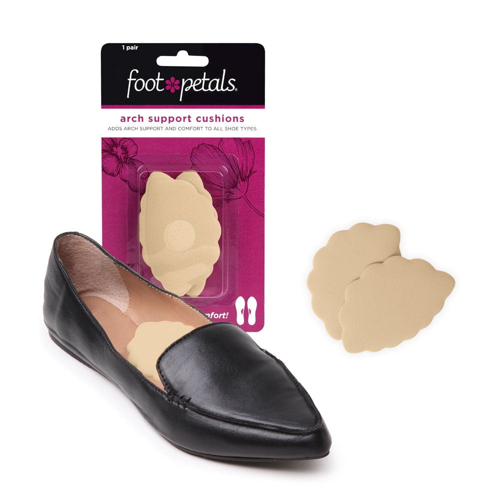 Foot Petals Arch Support Cushion Inserts, Pressure-Distributing Shoe Insoles - Khaki