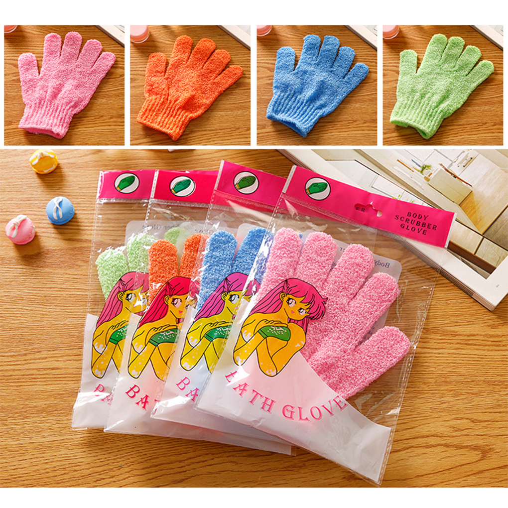 4 Pairs Exfoliating Gloves Shower Gloves Hand Shape Shower Scrubber