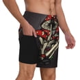 thumbnail image 2 of Logiee Red Mushrooms Print Men's Swim Trunk,Quick Dry Board Shorts ,Men's Swim Trunks with Compression Liner, Bathing Suits with Pockets-XX-Large, 2 of 6