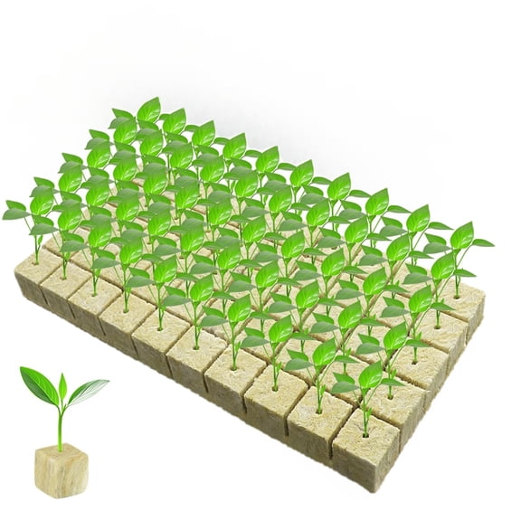 50Pcs Rockwool Cubes for Hydroponic, 1" Rockwool Grow Cubes Starter Plugs for Seed Starter Soilless Cultivation Hydroponics, Soilless Culture Plant Propagation,Cuttings