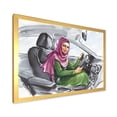 thumbnail image 2 of Designart 'Arabian Lady Driving A Car II' Modern Framed Art Print, 2 of 4