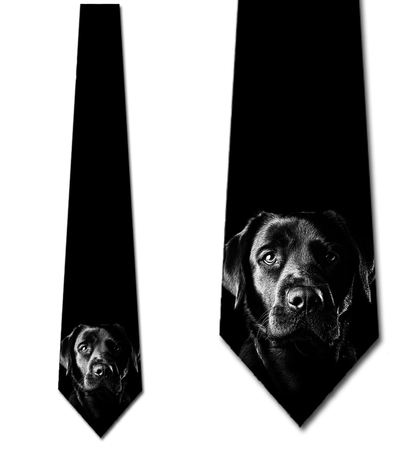 Black Dog Lab Ties Mens Animal Labrador Retriever Neckties by Three