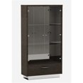 thumbnail image 3 of Titan Furnishings Modern Lacquer Wood Vetrine Curio Cabinet in High Gloss Gray, 3 of 3