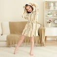 thumbnail image 3 of FORMRS Niños Bathrobe Unisex Hooded Robe Soft Plush Pajamas Sleepwear, Size 2-3T, Wheat Ears Pattern, 3 of 7