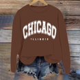 thumbnail image 4 of 2026 Women Sweatshirts Letter Print Long Sleeve Crew Neck Hoodless Plus Size Clothes Trendy Coffee, 4 of 6