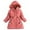 Watermelon Red, variant on Gyujnb Girls Hooded Down Jacket & Mid-length Padded Coat for Girls,Windproof Winter Warm Thick Soft Cold Weather-Protective Jacket,Size:5-6 Years